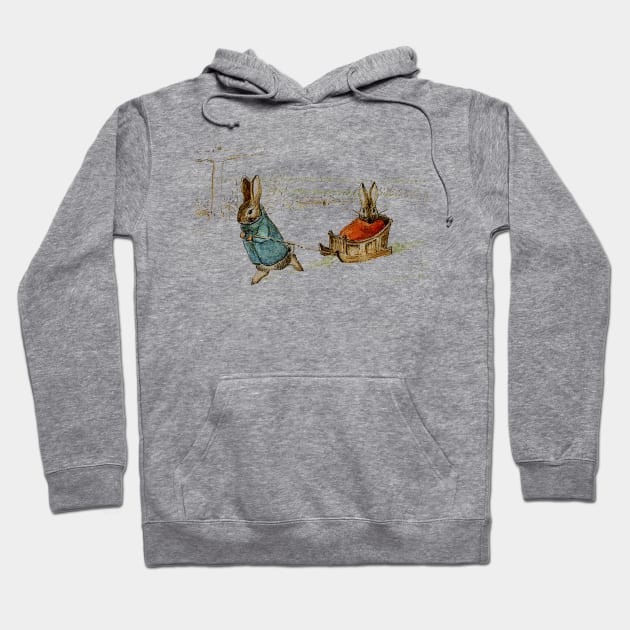 “Bunny Sleigh Ride” by Beatrix Potter Hoodie by PatricianneK